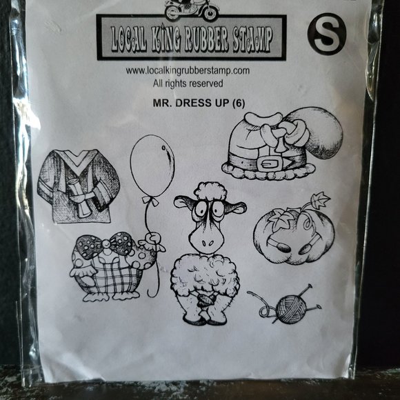 Local King Rubber Stamp Mr. Dress Up Rubber Stamp Set with Matching Die Set - Picture 2 of 6
